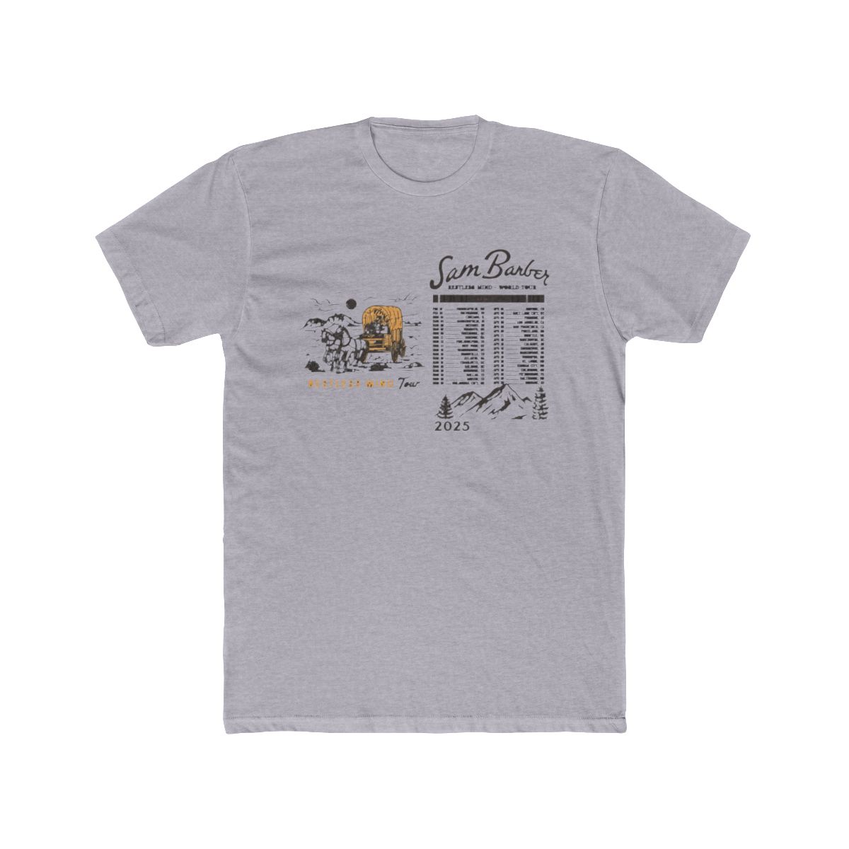 Sam Barber Restless Mind 2025 Tour Vintage Wash T-Shirts Women Men Cotton Short Sleeve Tee
