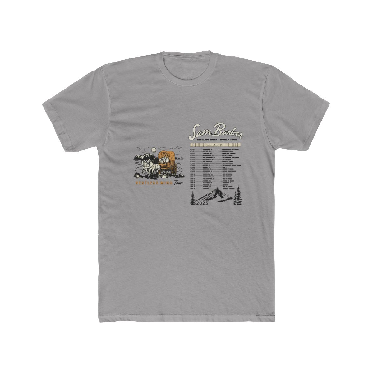 Sam Barber Restless Mind 2025 Tour Vintage Wash T-Shirts Women Men Cotton Short Sleeve Tee - Official t-shirts merchandise