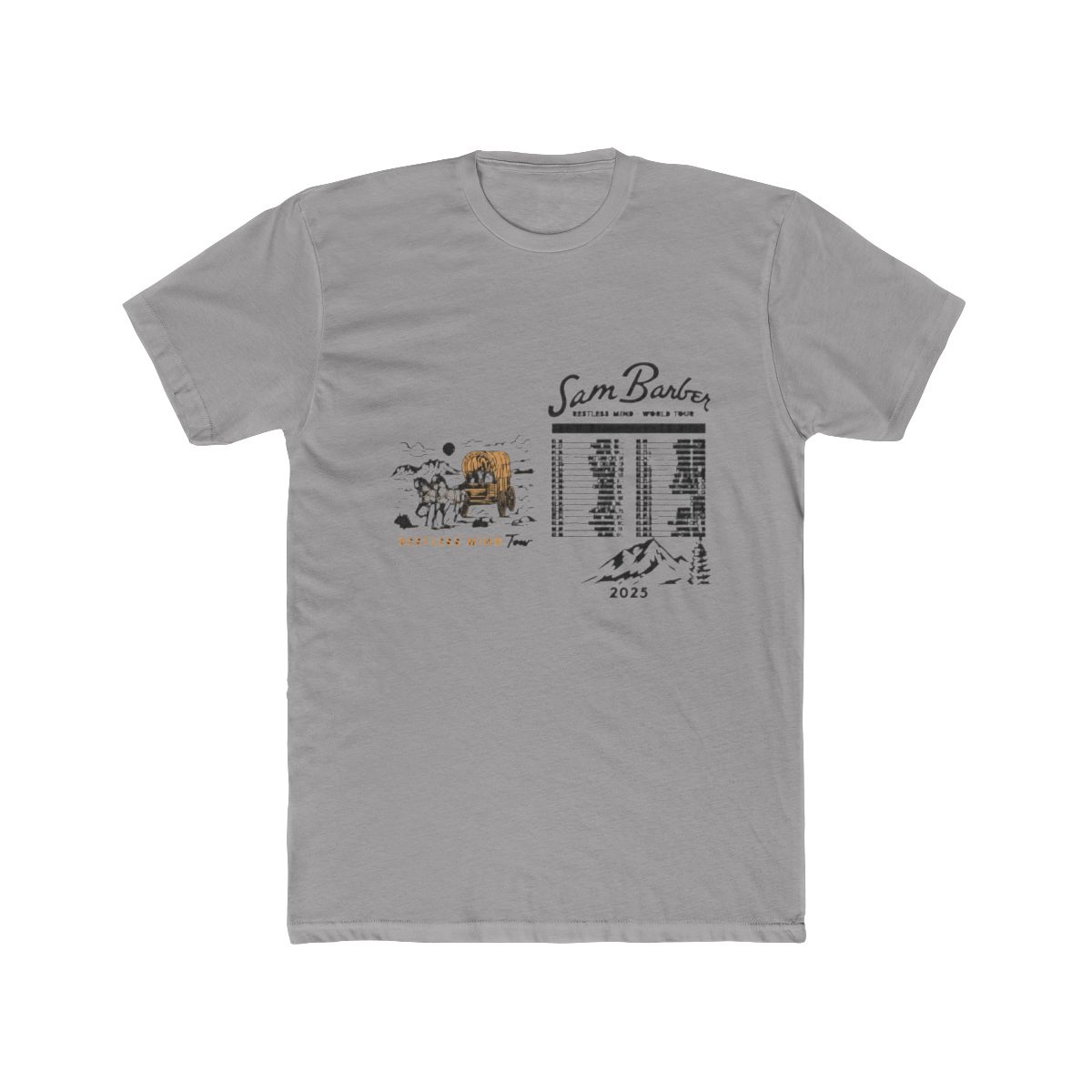 Sam Barber Restless Mind 2025 Tour T-Shirts Women Men Fashion Short Sleeve Tee - Official t-shirts merchandise
