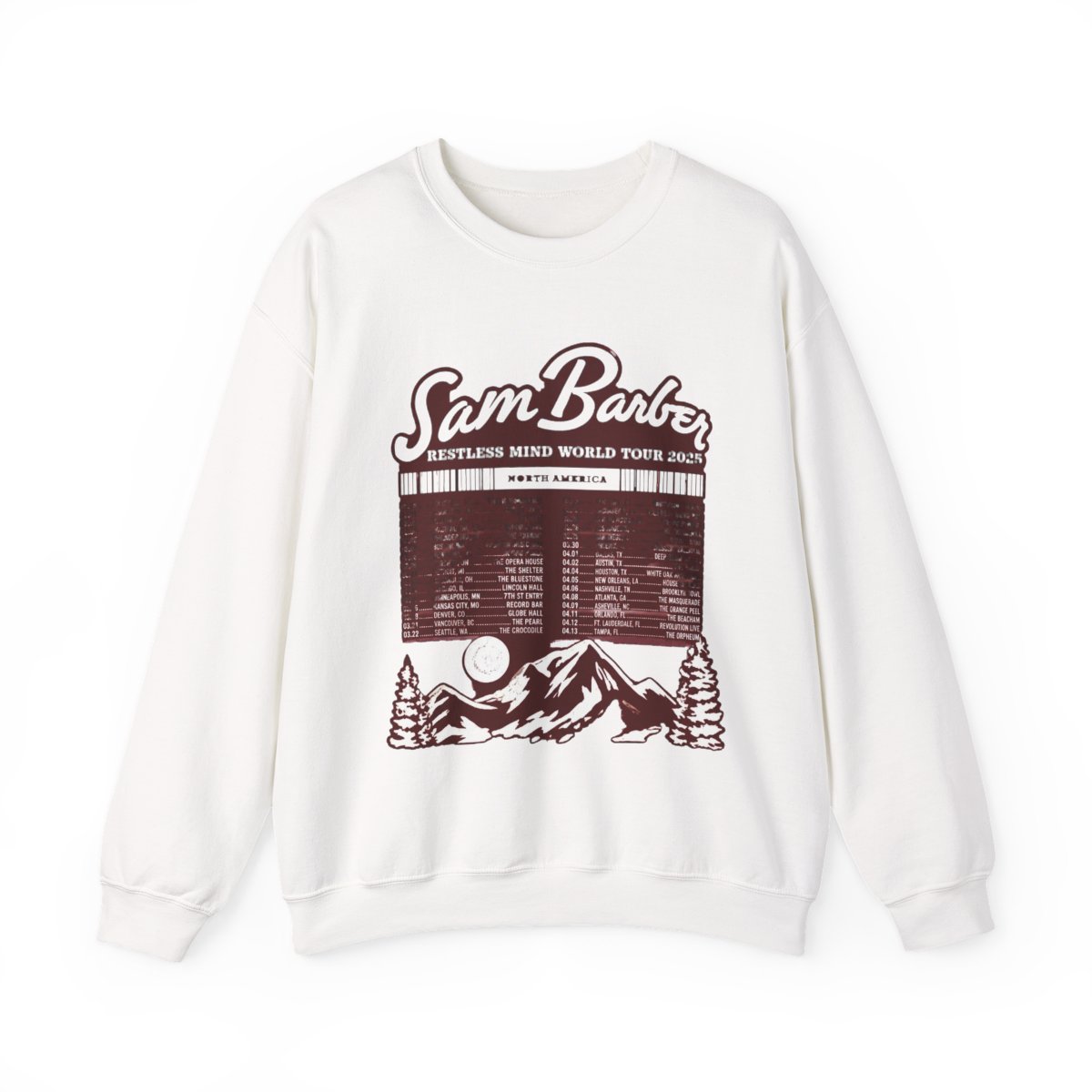 Sam Barber Restless Mind Tour 2025 Pocketless Parallel Bars Sleeve Streetwear Women Men Hooded Sweatshirt - Official sweatshirts merchandise