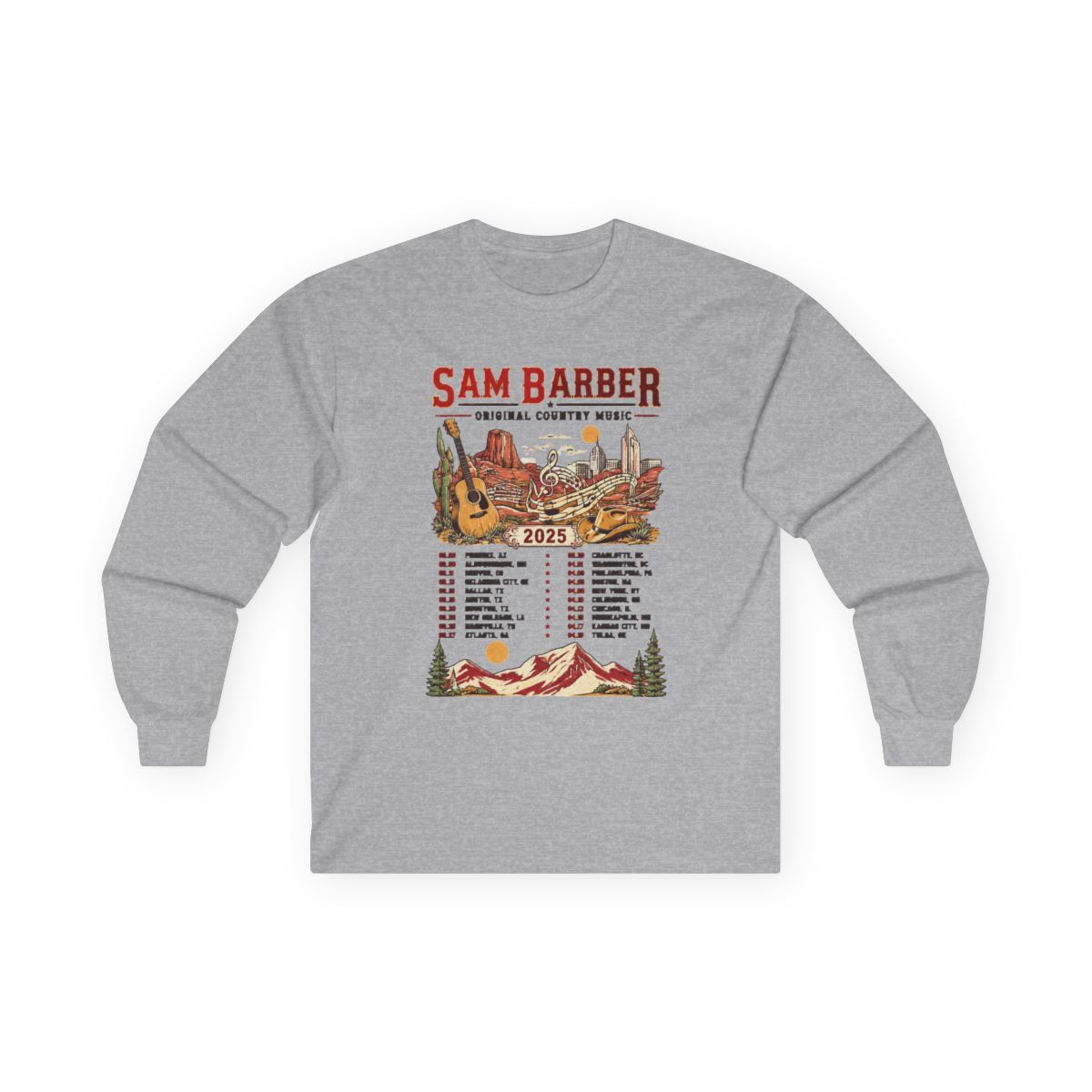 Sam Barber Restless Mind World Tour 2025 Long Sleeve Long Sleeve Streetwear Women Men Hooded - Official long-sleeves merchandise