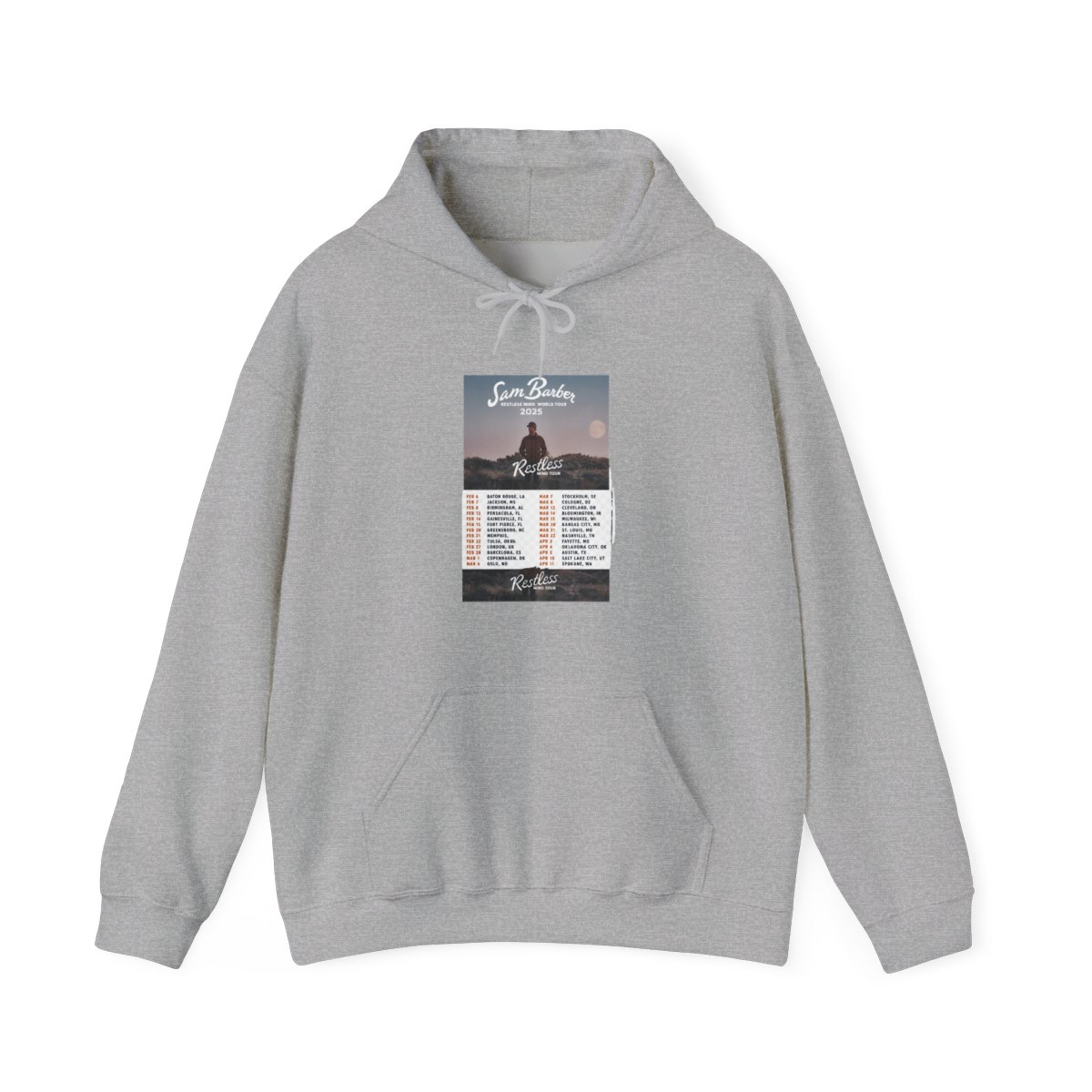Sam Barber Merch Restless Mind Tour hoodies suits pocket drawstring hoodies Hoodie men/women Strap sports pants - Walmart Business Supplies - Official hoodies merchandise