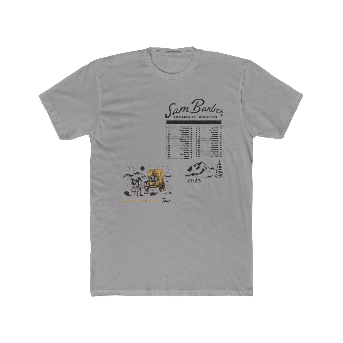 Sam Barber Restless Mind 2025 Tour T-Shirts Women Men Fashion Short Sleeve Tee